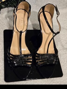 Talbots black strap mid heels size 6.5